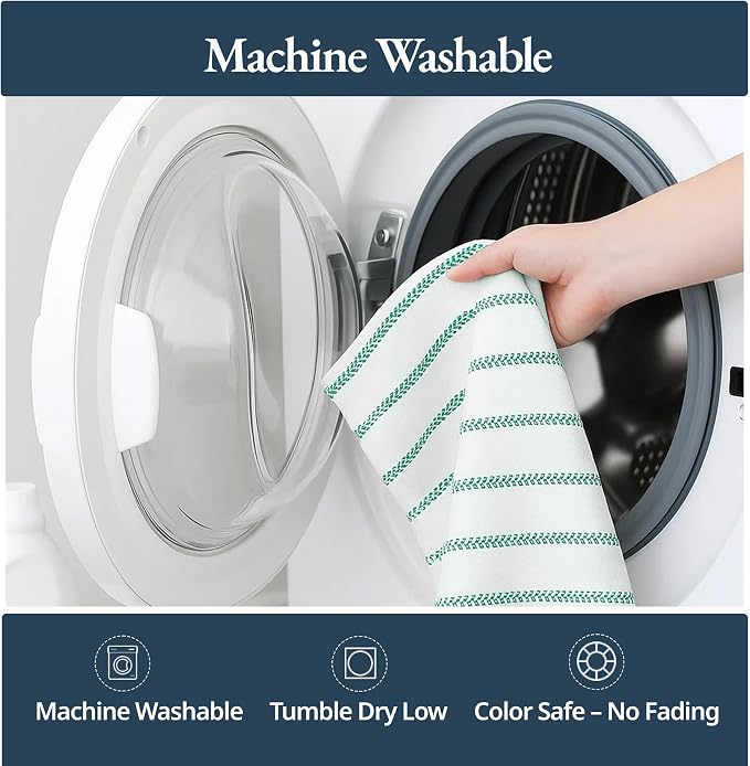 LANE LINEN Kitchen Towel Sets - 6 Pack Cotton Dish Towels for Drying Dishes, 18”x 28”, Hand Towel, Absorbent Tea Towels, Quick Drying Kitchen Towel Set - Christmas Green - Image 9