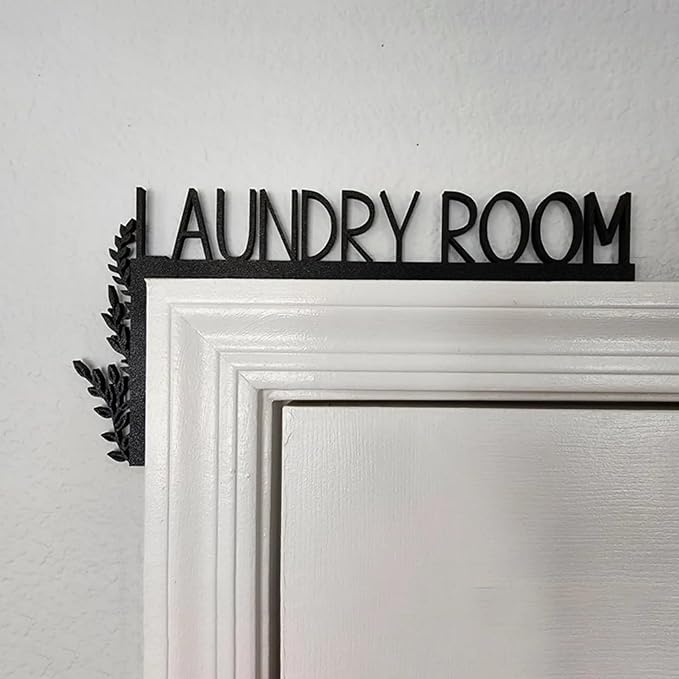 2025 New Year Gift - Cute Metal Door Topper Love You Bye Over Door Frame Decor Corner Sign Black Ornaments Wood Decorations Funny Christmas (Laundry Room) - Image 2