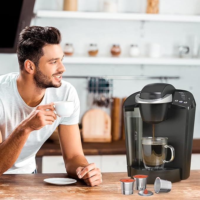 Reusable K Cups and Coffee Pods,Universal stainless steel k Cups for Keurig 2.0 and 1.0 Coffee Makers machine(2pack)