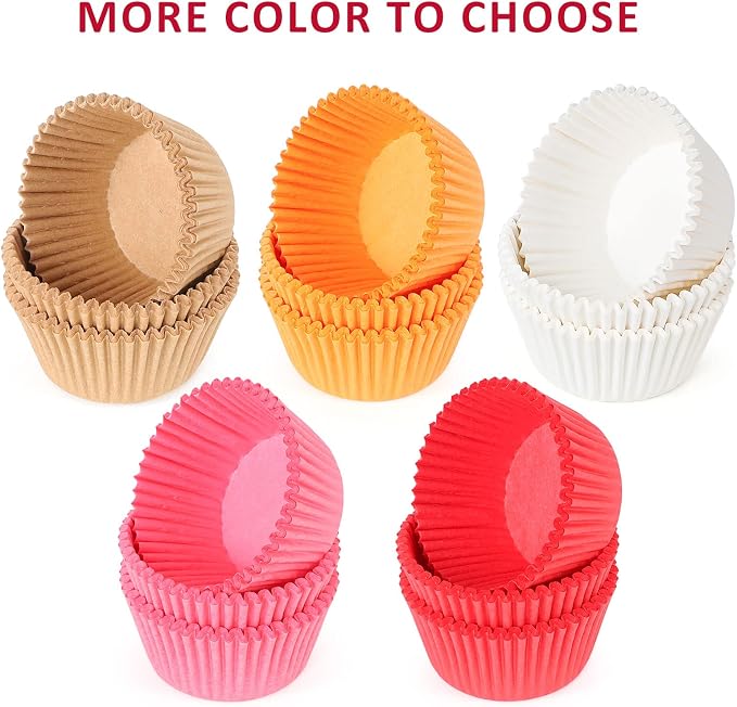 Caperci Standard Pink Cupcake Muffin Liners 500-Count, No Smell, Food Grade & Grease-Proof Paper Baking Cups (Pink) - Image 8