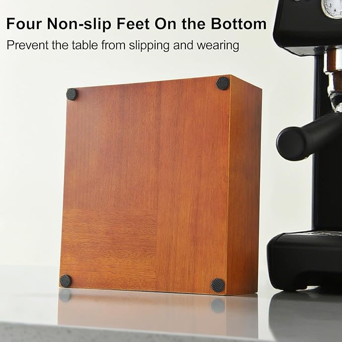 Espresso Tamping Station - Large Knock Box, 9 in 1 Espresso Coffee Organizer for Storage 51/53/54/58MM Espresso Tamper, Distributor, Portafilter and Puck Screen Accessories