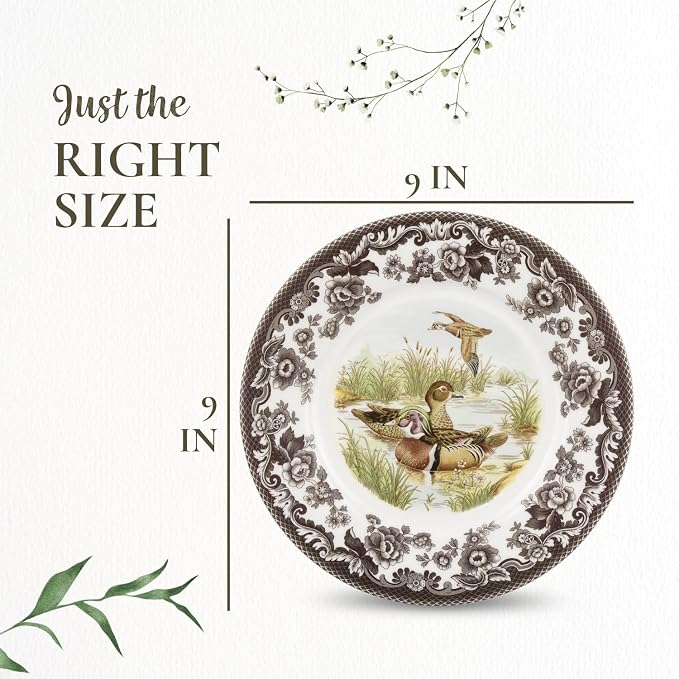 Spode – Woodland – Luncheon Plate – Wood Duck - Brown/White | Earthenware, Dishwasher Safe, Made in England - Image 7