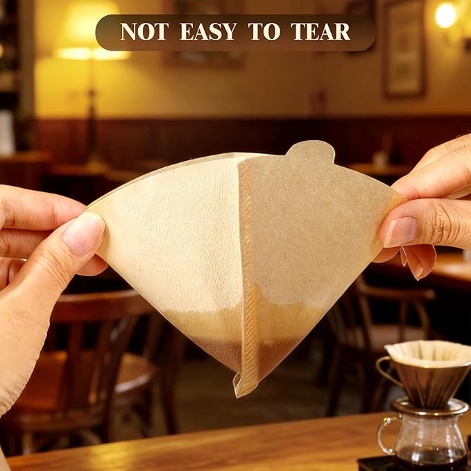240 Count #2 Coffee Filtets 2-4 Cup, Premiun Unbleached Natural Coffee Paper Filters, No Blowout, Disposable Coffee Filter Cone Paper for Pour Over and Drip Coffee Maker