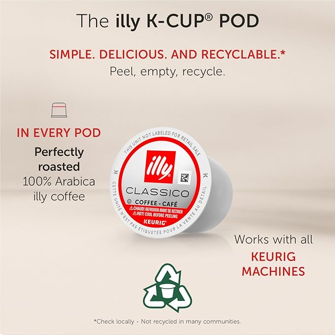 Illy Coffee K Cups - Pods For Keurig Machines β Classico Roast - Caramel, Orange Blossom & Jasmine - Mild, Flavorful & Balanced Flavor- No Preservatives β 20 Count, 4 Pack