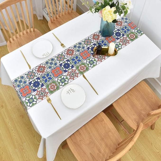 Wipeable Waterproof Tablecloth Vinyl Tablecloths for Rectangle Tables Heavy Duty PVC Tablecloth for Kitchen Dining Table(Flowers-3, 54'' x 108'') - Image 6