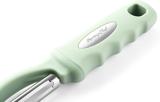 Spring Chef Swivel Vegetable Peeler with Ergonomic Handle, Pistachio | Premium Potato Peeler w/ Ultra Sharp Stainless Steel Blades, Multifunctional Veggie Peeler for Apple, Carrot, Cucumber, Fruit - Image 9