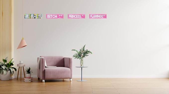 Retro Girl Pink Tin Metal Sign Princess Statement Wall Decor for Home Vintage Bar or Dorm Unique Gift Idea for Friends 4x16 in - Image 7