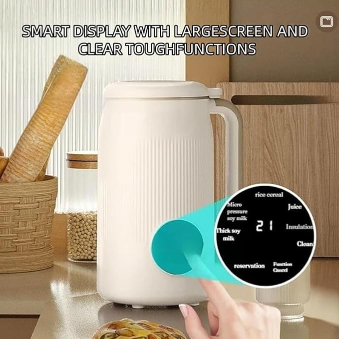 Nutripour - The 8-in-1 Multifunction Nut Milk Maker, Multifunctional Soymilk Maker, Milk Frother, Large-Capacity Touch-Screen Soymilk Maker, Suitable for Nut Milk, Oat Milk, Soy Milk (1 PC)
