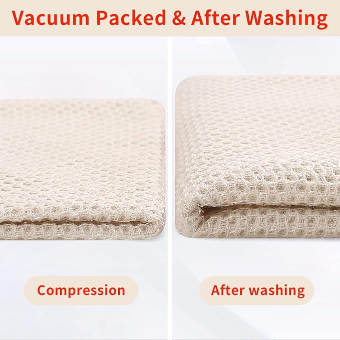 Homaxy 100% Cotton Oversized Waffle Weave Kitchen Towels 6-Pack, Beige | 20 x 28 Inches, Ultra Soft Absorbent Dish Towels, Quick Drying Large Cleaning Towels - Image 8