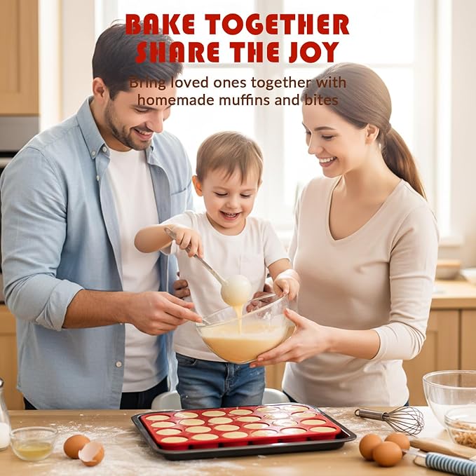 HKNMTT 2Pcs Mini Silicone Muffin Pans for Baking 24Cups Egg Bites Molds | Food-Grade, Non-Stick, BPA-Free, Oven Safe, Small Cupcake Pans, Muffin Tin - Image 9