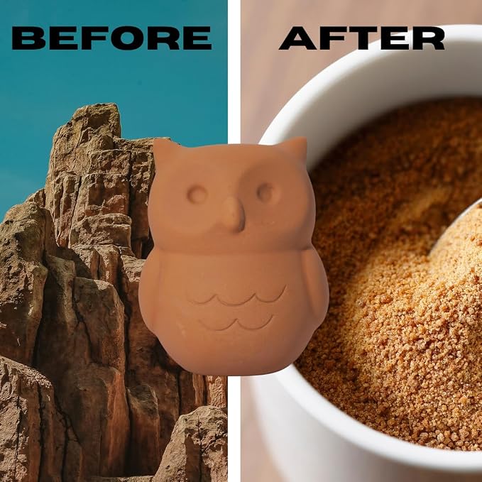 Sifri 3D Brown Sugar Keeper 2-in-1 Set – Terracotta Clay Owl & Spoon Saver Softener – Cute Kitchen Storage & Freshness Holder for Sugar – Gift for Bakers (2, Owl and Spoon) - Image 7