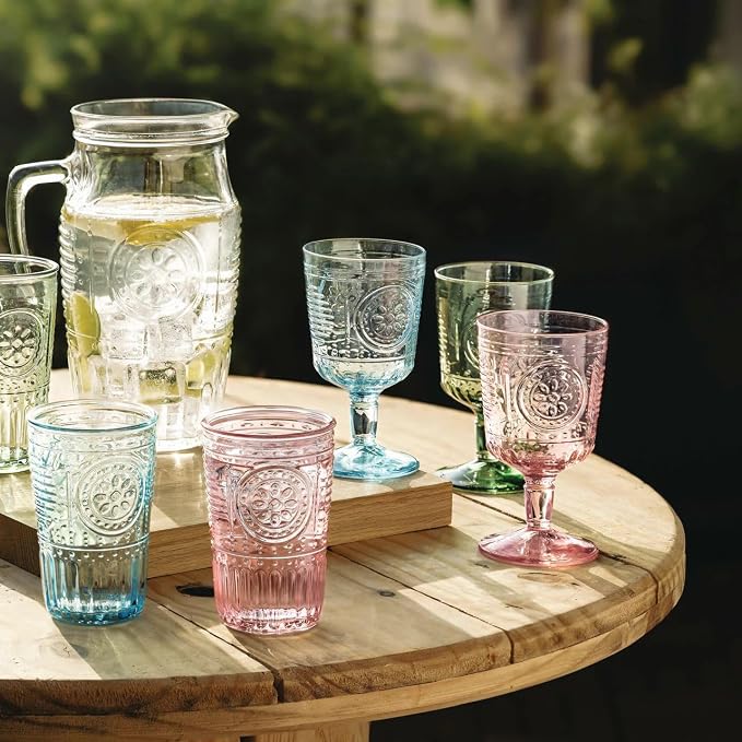 Bormioli Rocco Romantic Set Of 4 Tumbler Glasses, 11.5 Oz. Colored Crystal Glass, Pastel Green, Made In Italy. - Image 7