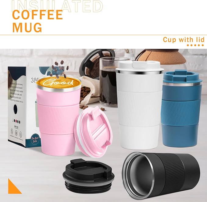 Insulated Travel Coffee Mug, Stainless Steel Coffee Cup with Leakproof Lid | Double-wall insulation keeps drinks hot or cold for hours, with a leakproof lid and portable stainless steel design - Image 6