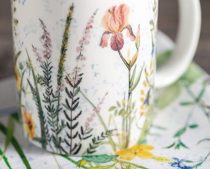 Maison d' Hermine Coffee Mug with Handles Tea Cups (15 Ounce, Pack of 2) | Fine Bone China Coffee Mugs for Hot Beverages Cappuccino Latte Home Restaurant Hotel Spring Summer -Fleurs De Mai - Image 8
