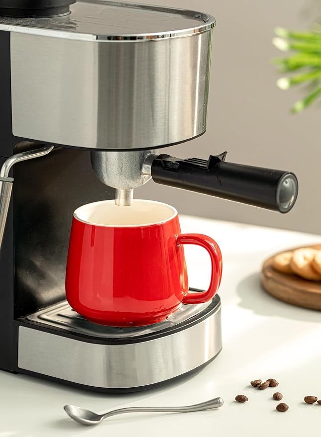 Teocera Ceramic Coffee Mug Set of 4-12 oz Coffee Mugs with Large Handles for Hot or Cold Drinks Like Latte, Cocoa, Tea or Juice - Smooth Ceramic, Dishwasher Safe, Red - Image 9