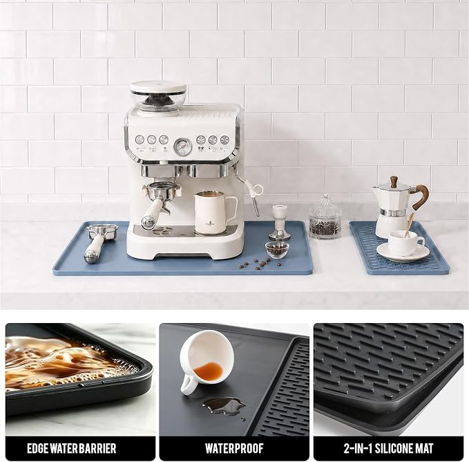 2 In 1 Extra Large 16"x28" Silicone Coffee Bar Mat Accessories for espresso Machine with Detachable Dish Drying Mat Rack Waterproof Kitchen Office House Home Essentials Barista Tools Women Gifts - Image 6
