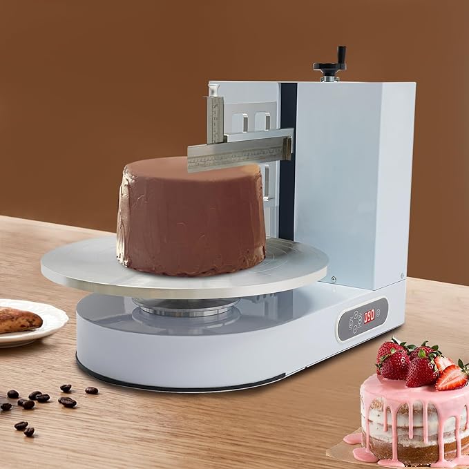 Electric Cake Decorating Machine Cream Coating Spreading Smooth Machine Surface Scraper for 4-16inch Cakes, 0-320RPM Adjustable Rotating Speed