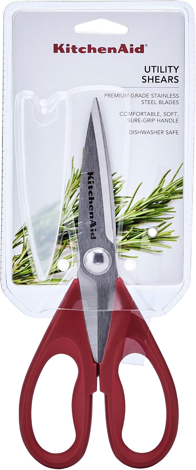 KitchenAid All Purpose Kitchen Shears with Protective Sheath Durable Stainless Steel Scissors, Dishwasher Safe, Soft Grip Comfort Handle, 8.72 Inch, Red - Image 9