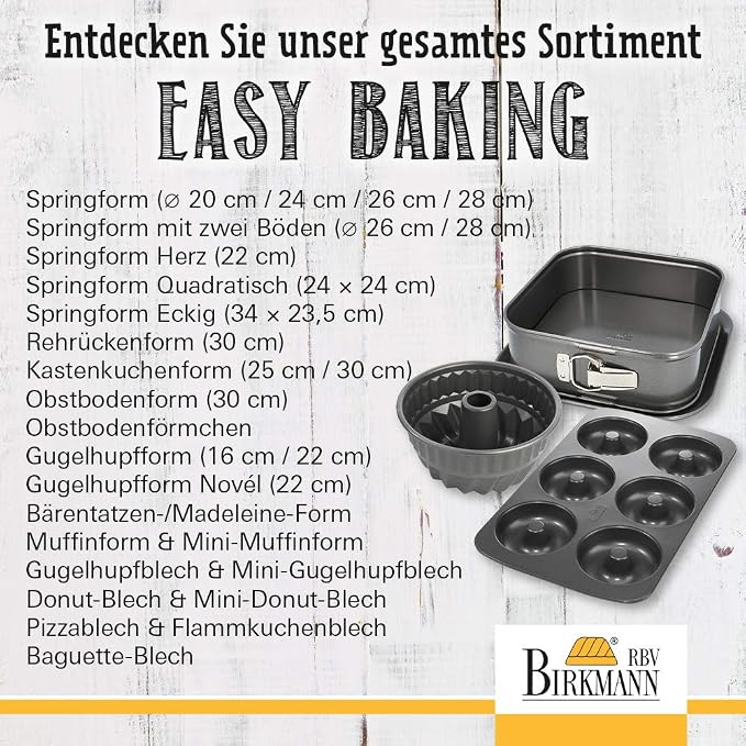 RBV Birkmann Easy Baking 34 x 23.5 cm Square Springform Cake Tin, Carbon Steel - Image 7