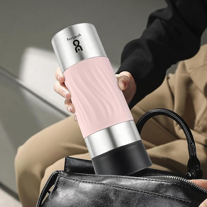 Travel Coffee Mug with 360°Lid, Travel Coffee Tumbler 16 oz Leak Proof, Stainless Steel Insulated Travel Mugs for Hot and Cold Spill Proof Leak Proof(Pink) - Image 9