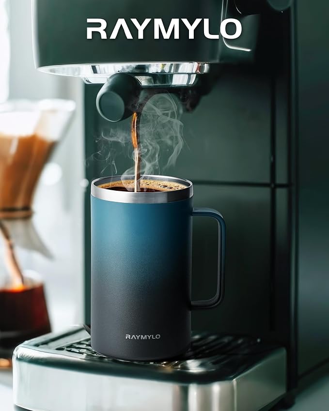 RAYMYLO Insulated Coffee Mug 24 oz, Spill-Proof & Detachable Slider Lid | Double Wall Stainless Steel with Thorough Clean Lid & Handle, Cold for 9 Hrs, Suitable for Camp Home Office - Image 7