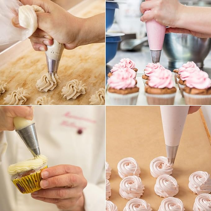 Piping Tips, 6 Pcs Stainless Steel Flower Icing Piping Nozzles Cake Decorating Tips Baking Tool for Cream Cupcake Cookie…