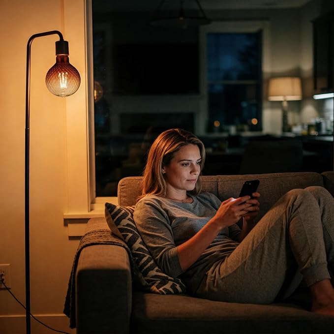 G125 Edison LED Bulb,4W Dim E26,2200K Gradient Brown Diamond Glass | Large Globe Light Bulbs,Squirrel Cage Filament, Cozy Warm Tone, Decorate Bars, Restaurants, Kitchens & All Indoor Occasions - Image 9