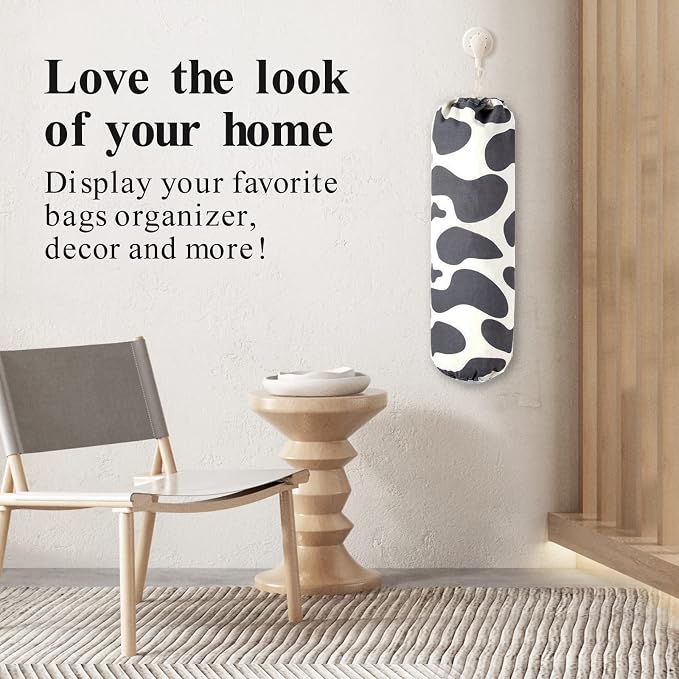 Plastic Bag Organizer, Wall Mount Dispenser, Heavy Duty Grocery Storage, Hanging Shopping Holder for Home Kitchen (Black Spots) - Image 7