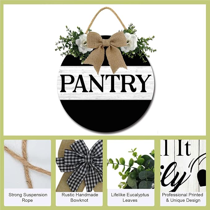 Pantry Sign Pantry Wall Decor Farmhouse Pantry Wooden Hanging Decor Wall Art Decor for Home Pantry Room Holiday Decoration 11inch - Image 6