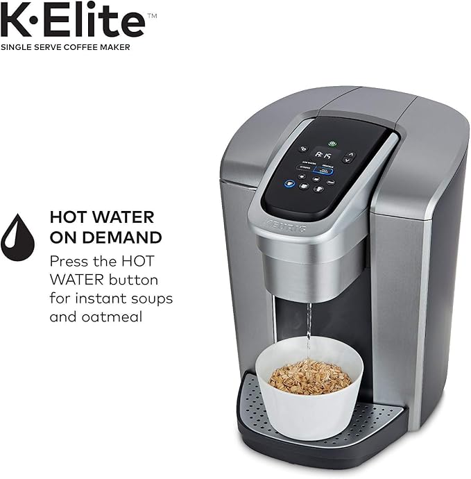 Keurig C K-Elite Maker, Single Serve K-Cup Pod Brewer, with Iced Coffee Capability, Extra Included, 75oz, Brushed Silver Plus Filter Bundle | Iced coffee capability, 75 oz reservoir, Filter - Image 9