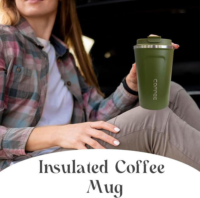 Insulated Travel Coffee Mug, Stainless Steel Coffee Cup with Leakproof Lid | Double-wall insulation keeps drinks hot or cold for hours, with a leakproof lid and portable stainless steel design - Image 6