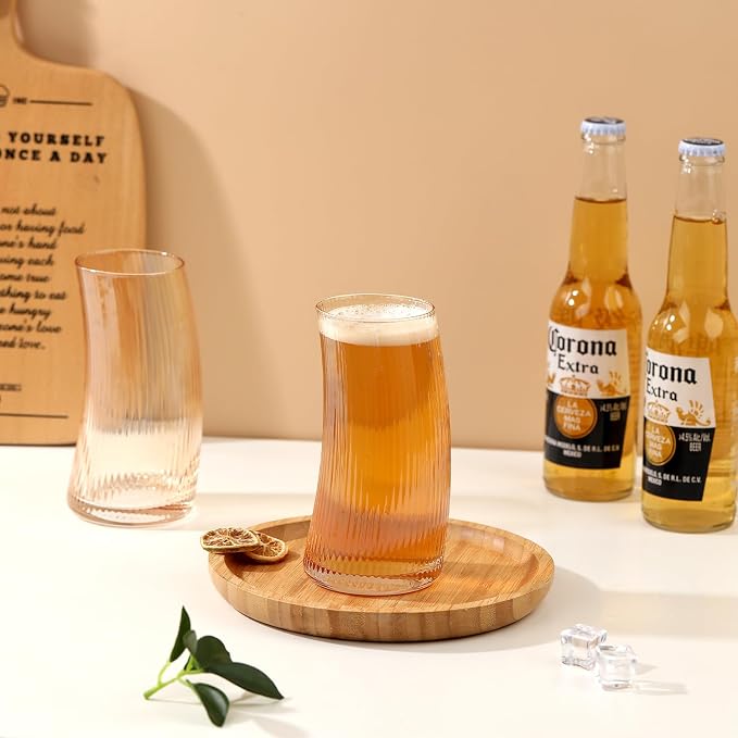 17.2oz Beer Glasses Set of 4, Large Beer Mugs for Freezer, Craft Pint Glasses, Unique Pub Hand Blown Drinking Glasses for IPA, Pilsner,Gifts for Christmas - Image 6