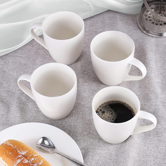 Mfacoy White Coffee Mugs Set of 4, 16 Ounce Mug with Handles, Ceramic Coffee Cups, Porcelain Mugs Sets, Large Coffee Mugs for Coffee, Tea, Hot Cocoa, Milk, Microwave and Dishwasher Safe - Image 7