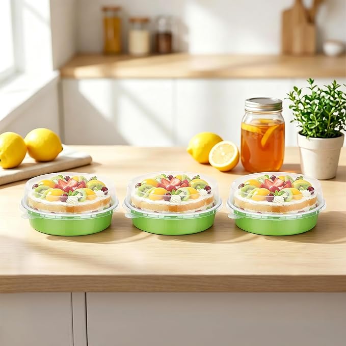 Beasea Mini Tart Pans with Lids 120 Pack, 7.3oz 4 Inch Matcha Green Disposable Aluminum Foil Baking Cups Pie Tart Tins Individual Dessert Mini Cake Containers Oven Dishes for Cheesecake Muffin - Image 7