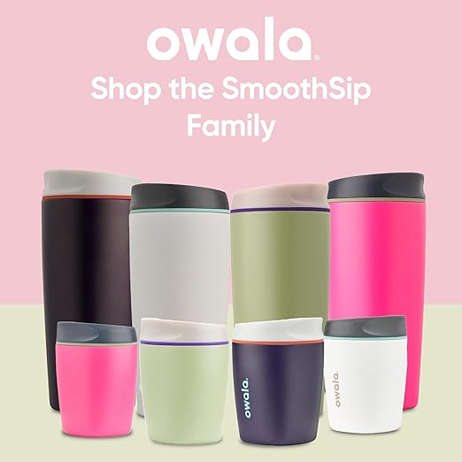 Owala SmoothSip Insulated Stainless Steel Coffee Tumbler, Reusable Iced Cup, Hot Coffee Travel Mug, BPA Free 20 oz, Gray (Cloudscape) (Pack of 8)