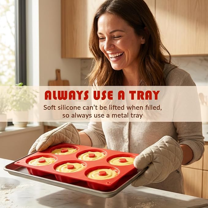 HKNMTT 2Pcs Mini Buntz Cake Pan 6-Cavity Non Stick Baking Molds 3 Shaped | Food-Grade & BPA Free Silicone, Oven Safe, for Baking Cakes, Jelly, Brownie - Image 7