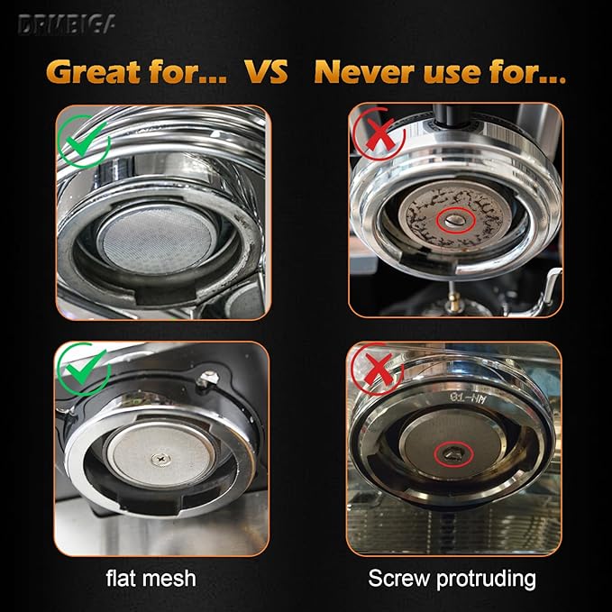 53.3mm Puck Screen 2 Pack - DRMBIGA 3rd Generation Dual-Layer Espresso Filter Screen, Reusable Stainless Steel Coffee Filter for Breville 54mm Portafilter Baskets - 0.8mm Thick 150μm Fine Mesh
