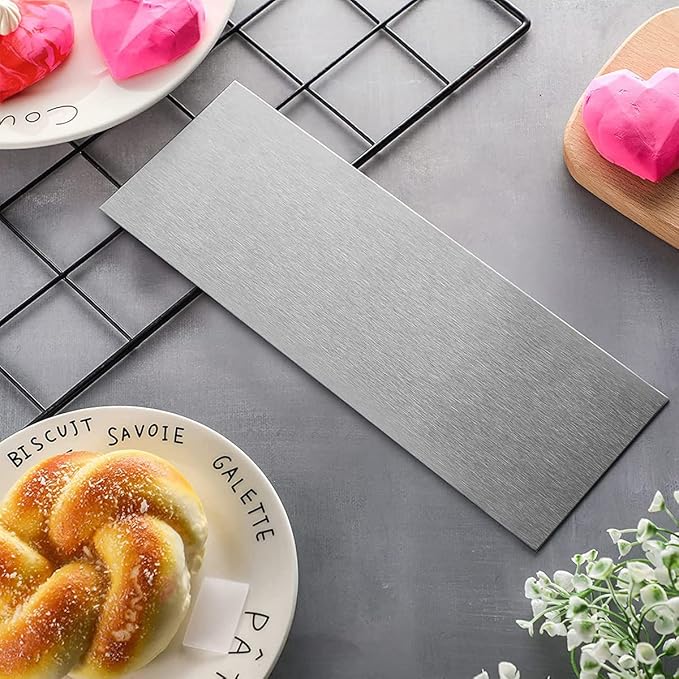 8.6 Inch Stainless Steel Cake Scraper Metal Scraper for Cake Smoother Leveler Scraper Cake Decorating Comb Cake Cutter for Mousse Butter Cream