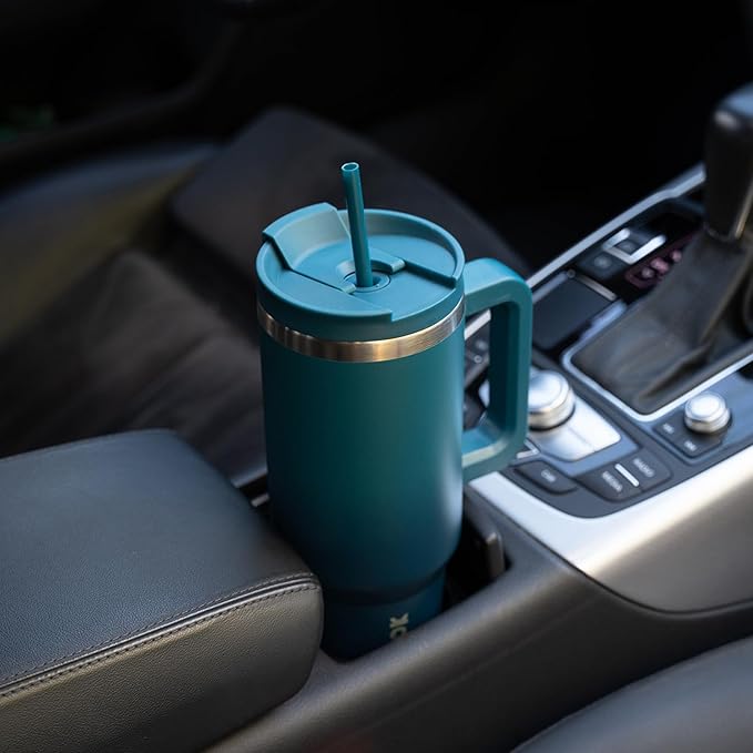 BJPKPK 30 oz Insulated Tumbler with Handle & Straw, Stainless Steel | Double Wall Vacuum Insulation, Leak Proof, BPA Free, Dishwasher Safe, Cupholder Friendly, Travel & Outdoor, Army Green - Image 6