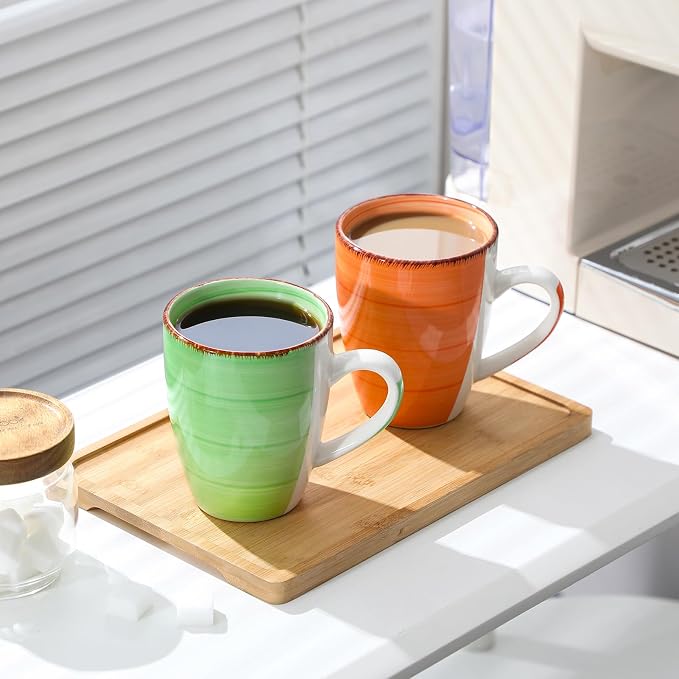 vancasso Bonita 16 Oz Large Coffee Mugs Set of 6, Ceramic Coffee Cups for Cappuccino, Latte, Tea, Cocoa, Warm Color - Image 7