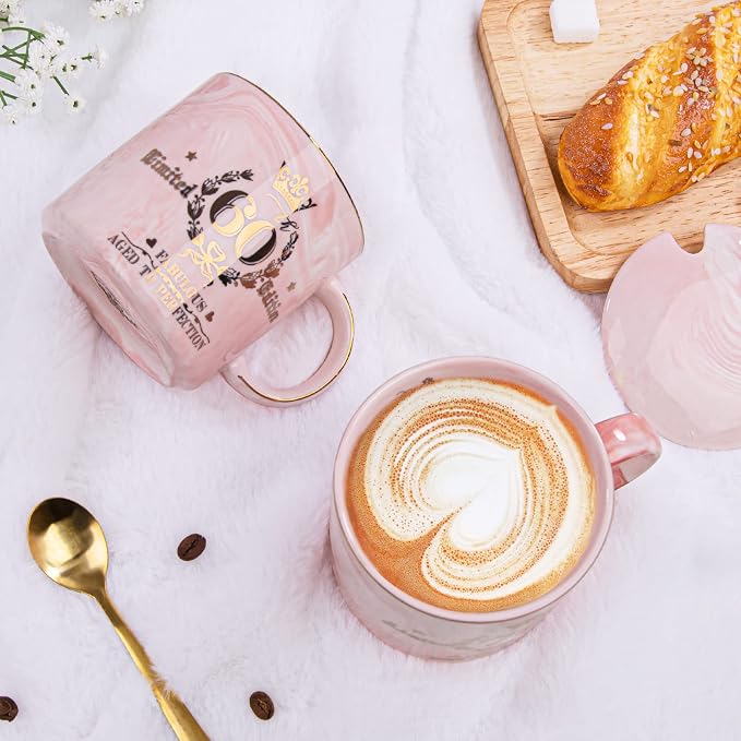 60th Birthday Gifts for Women - Fabulous 1966 Aged to Perfection Happy Birthday Mug - Limited Edition 60th Pink Coffee Mug Printed with Gold, Gift Idea for Turning 60 Years Old Women, Gift Boxed | Limited Edition 60th Pink Happy Birthday Mug Printed wi... - Image 7