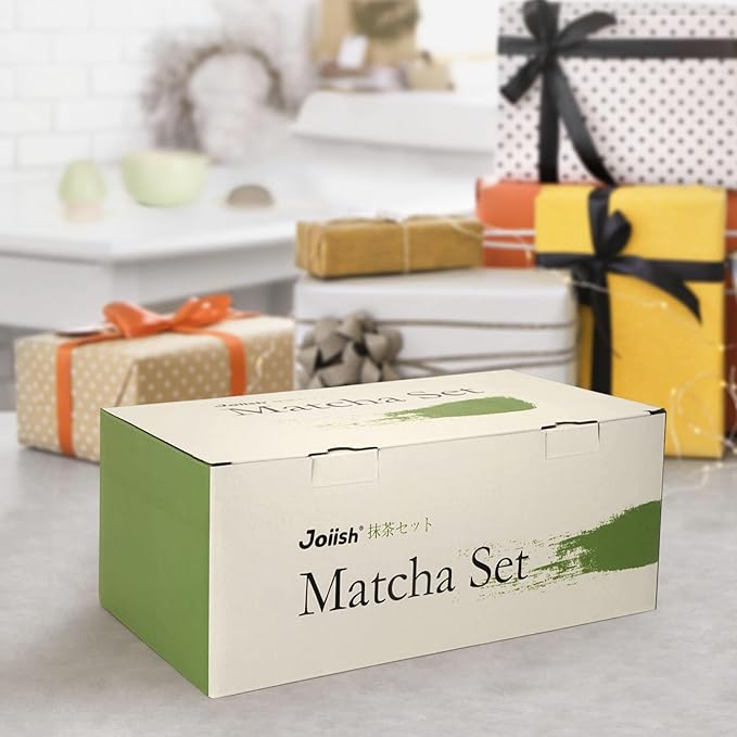 10-Pcs Matcha Whisk Set Kit, Whisk and Bowl with Spout & Measuring Spoon & Cup, Japanese Tea Making Tools, Charcoal Grey