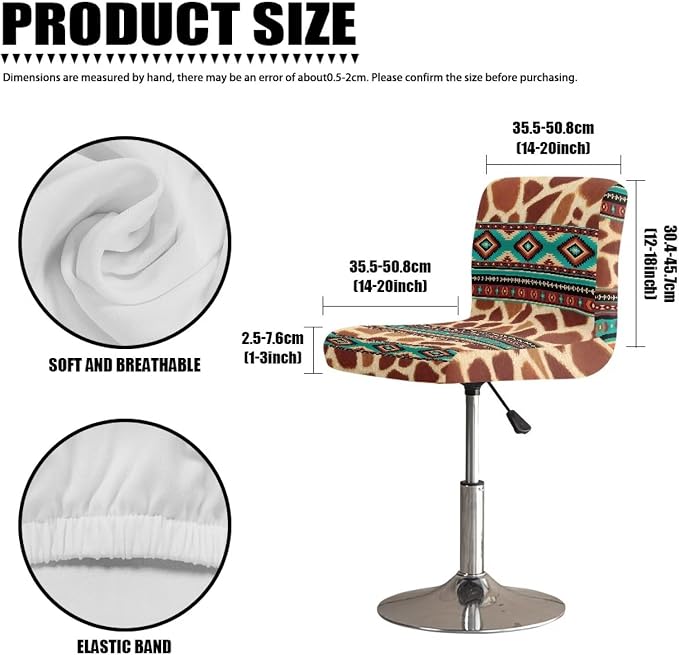 Aztec Cow Bar Stool Seat Covers, Washable Removable Bar Stool Chair Covers Counter Height Chairs Covers Swivel Barstool Covers Daily Decor - Image 7