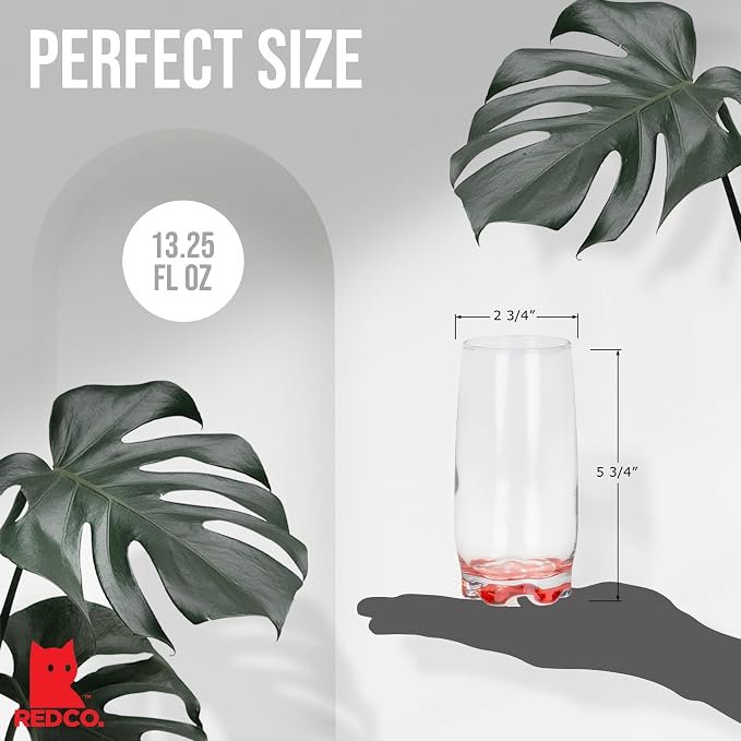 Vibrant Splash Water/Beverage Highball Glasses, 13.25 Ounce - Set of 4 - Image 4