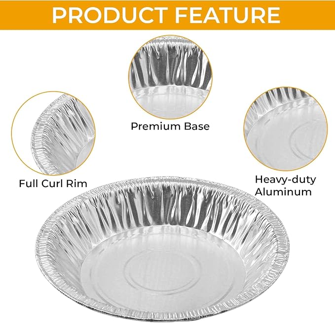 Aluminum Foil 6 inch Baking Pie Pans, 15-Pack | Disposable, Made in USA, Mini Pies, Quiche and Tarts Tins - Image 8