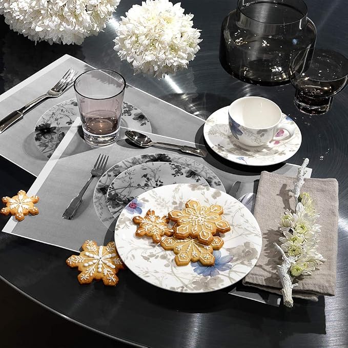 Villeroy & Boch Mariefleur Gris Basic Breakfast Plate, 21 cm, Premium Porcelain, White/Multicoloured - Image 5