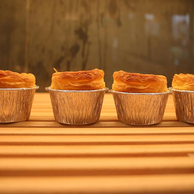 150 Pcs Aluminum Foil Baking Cups 3 Oz, SUPPHOUS Disposable Ramekin Aluminum Cupcake liners, Silver Foil Baking Cups Muffin Liners for Cupcake, Baking, Egg Tart, Pudding, Creme Brulee - Image 7