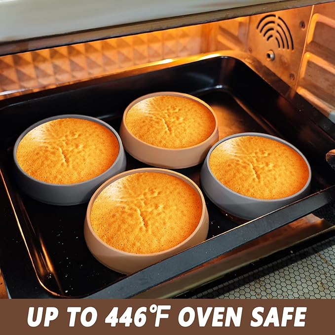 Koluti 6Pcs Nonstick Silicone English Muffin Rings, 4 Inch Cooker Round Mold for Cookie Crumpet Cake Pancake Pastry Baking, Durable Circle Cooking Egg Patty Omelette Frying Ring, BPA Free and 2 Colors
