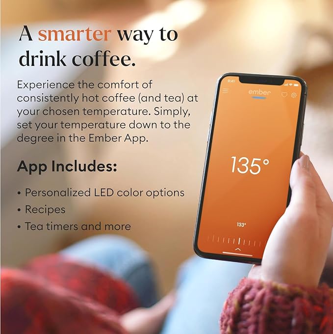 Ember Temperature Control Smart Mug 2, 14 Oz, App-Controlled Heated Coffee Mug with 80 Min Battery Life and Improved Design, Sandstone - Image 6