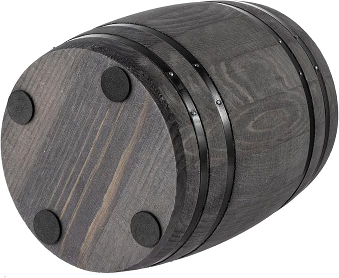 MyGift Wine Barrel Design Kitchen Utensil Crock, Vintage Gray Solid Wood Cooking Tool Holder | Add rustic charm to your kitchen with a solid wood utensil crock featuring a wine barrel-inspired design for cooking tools - Image 7